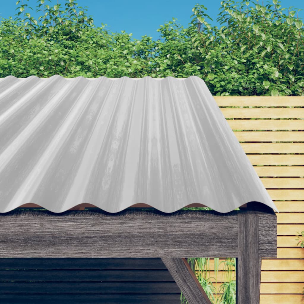 Roof Panels 12 pcs Galvanised Steel Silver 60x36 cm