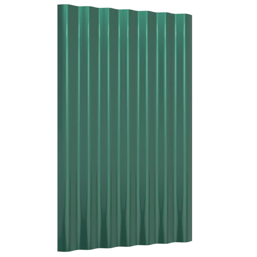 Roof Panels 36 pcs Galvanised Steel Green 60x36 cm