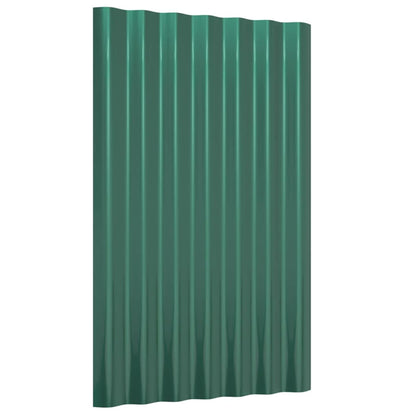 Roof Panels 36 pcs Galvanised Steel Green 60x36 cm