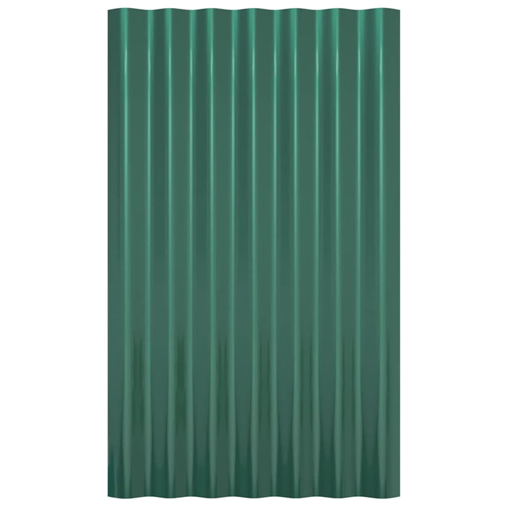 Roof Panels 36 pcs Galvanised Steel Green 60x36 cm