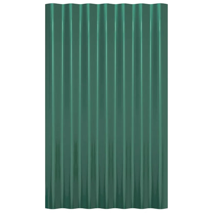 Roof Panels 36 pcs Galvanised Steel Green 60x36 cm