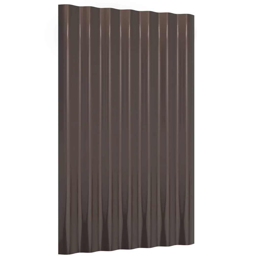 Roof Panels 36 pcs Galvanised Steel Brown 60x36 cm