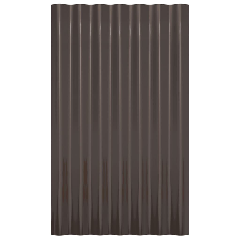 Roof Panels 36 pcs Galvanised Steel Brown 60x36 cm