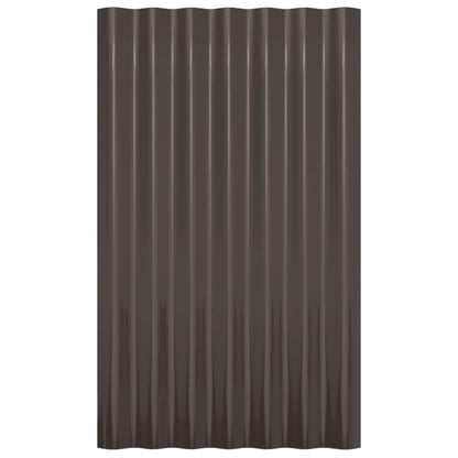 Roof Panels 36 pcs Galvanised Steel Brown 60x36 cm