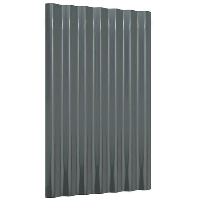 Roof Panels 36 pcs Galvanised Steel Anthracite 60x36 cm