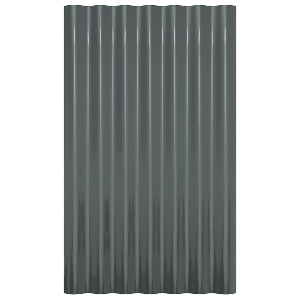Roof Panels 36 pcs Galvanised Steel Anthracite 60x36 cm