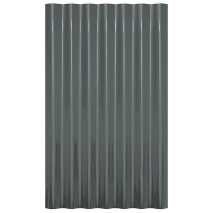 Roof Panels 36 pcs Galvanised Steel Anthracite 60x36 cm