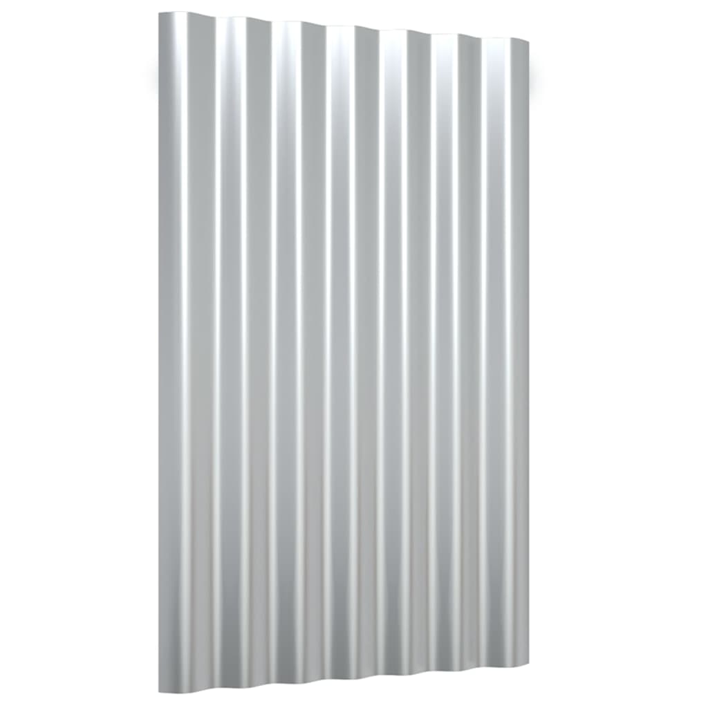 Roof Panels 36 pcs Galvanised Steel Silver 60x36 cm