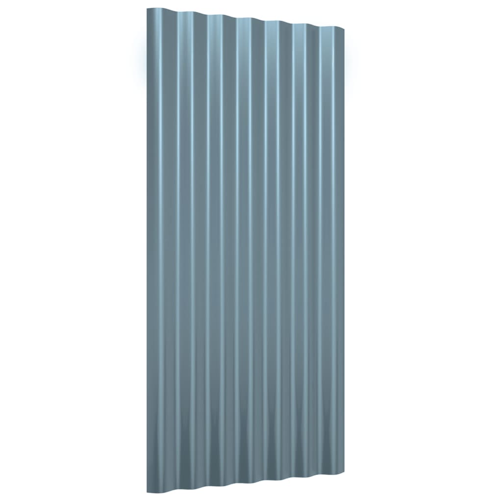 Roof Panels 36 pcs Galvanised Steel Grey 80x36 cm