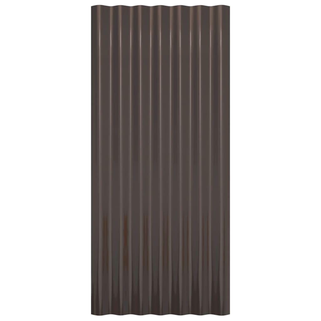 Roof Panels 36 pcs Galvanised Steel Brown 80x36 cm