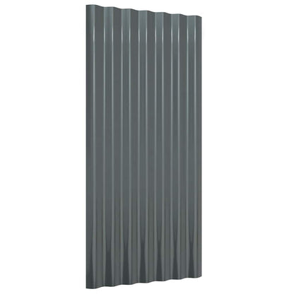 Roof Panels 36 pcs Galvanised Steel Anthracite 80x36 cm