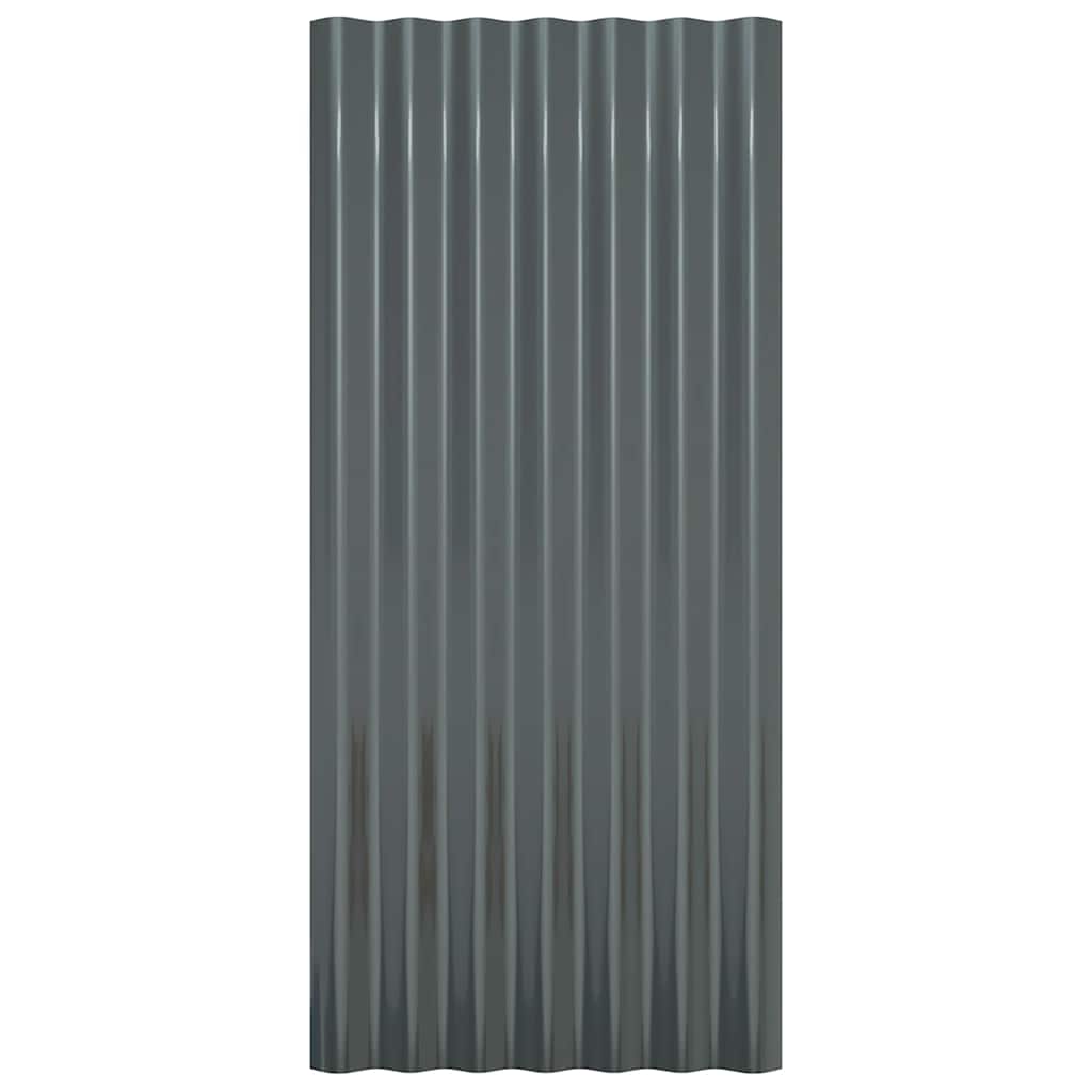 Roof Panels 36 pcs Galvanised Steel Anthracite 80x36 cm