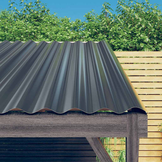 Roof Panels 36 pcs Galvanised Steel Anthracite 80x36 cm