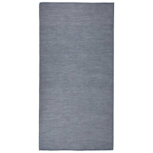 Outdoor Flatweave Rug 100x200 cm Blue