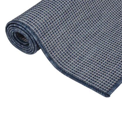 Outdoor Flatweave Rug 100x200 cm Blue