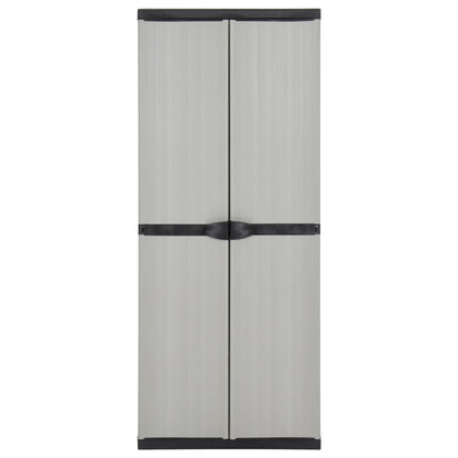 Garden Storage Cabinet with 3 Shelves Grey&Black 68x40x168 cm