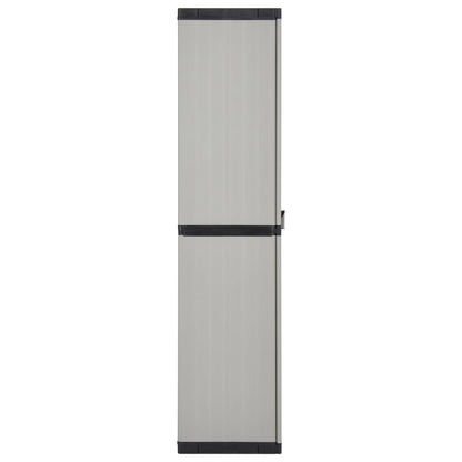 Garden Storage Cabinet with 3 Shelves Grey&Black 68x40x168 cm