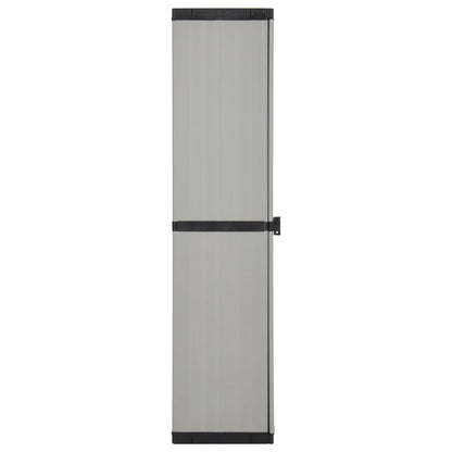 Garden Storage Cabinet with 3 Shelves Grey & Black 34x40x168 cm