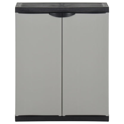 Garden Waste Cabinet Grey and Black 68x40x85 cm PP