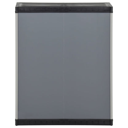Garden Waste Cabinet Grey and Black 68x40x85 cm PP