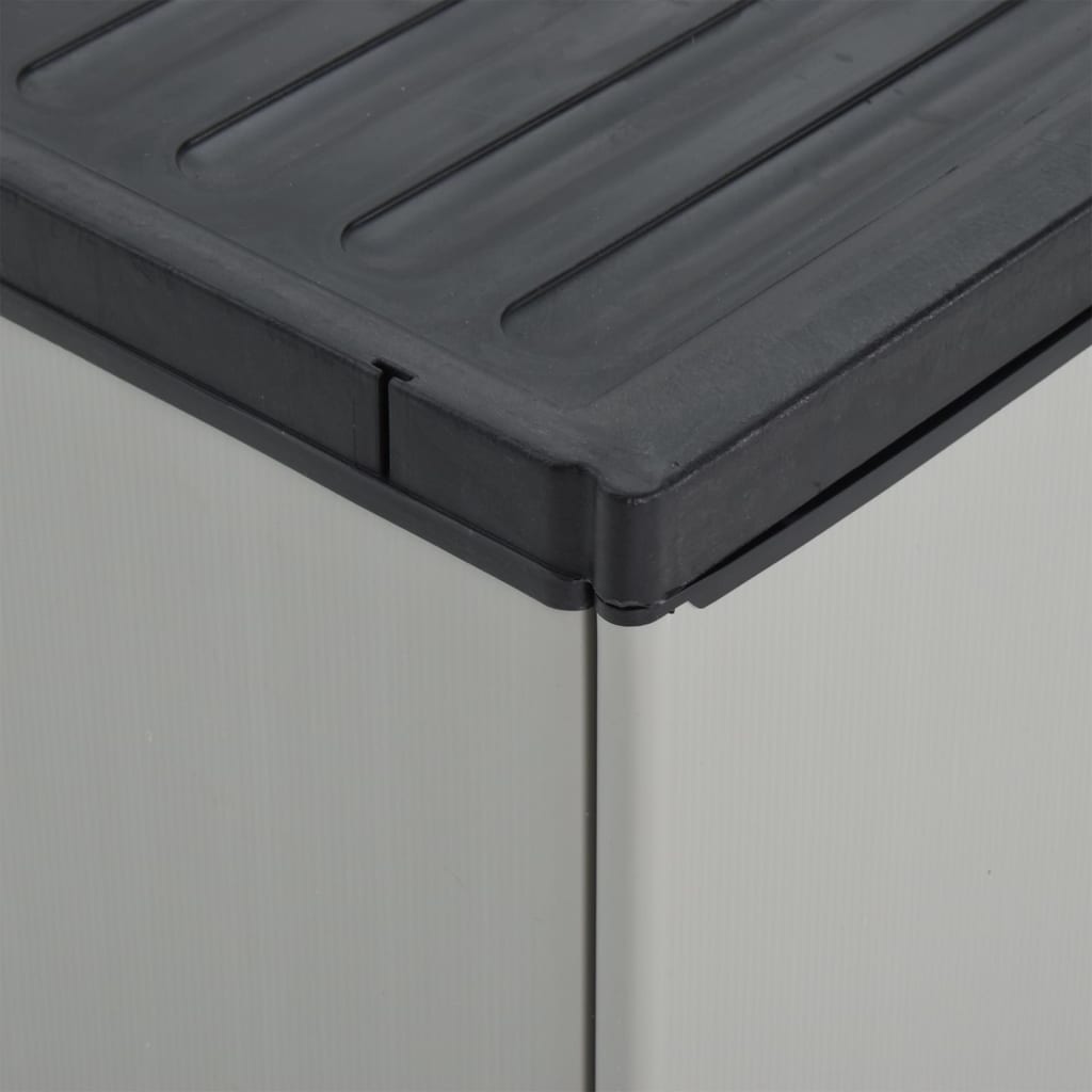 Garden Waste Cabinet Grey and Black 68x40x85 cm PP