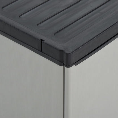 Garden Waste Cabinet Grey and Black 68x40x85 cm PP