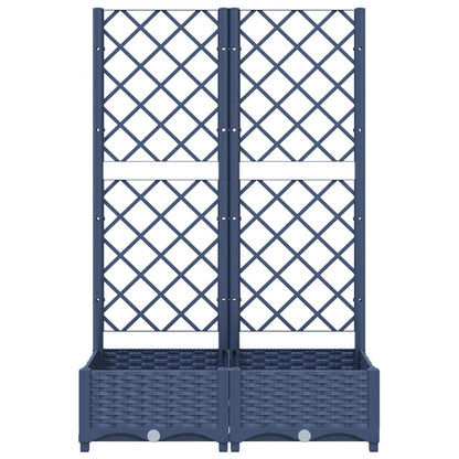 Garden Planter with Trellis Blue Grey 80x40x121.5 cm PP