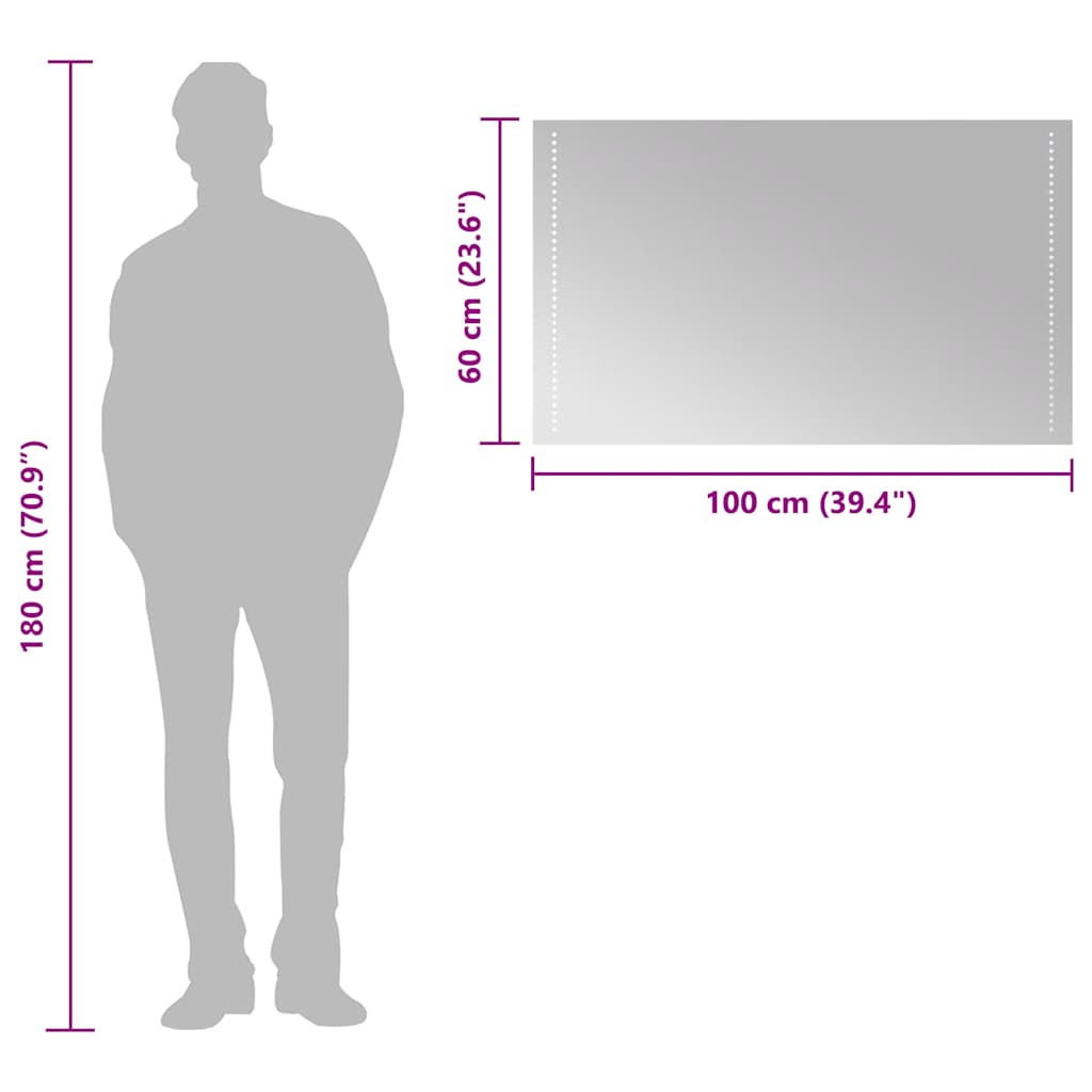 LED Bathroom Mirror 100x60 cm