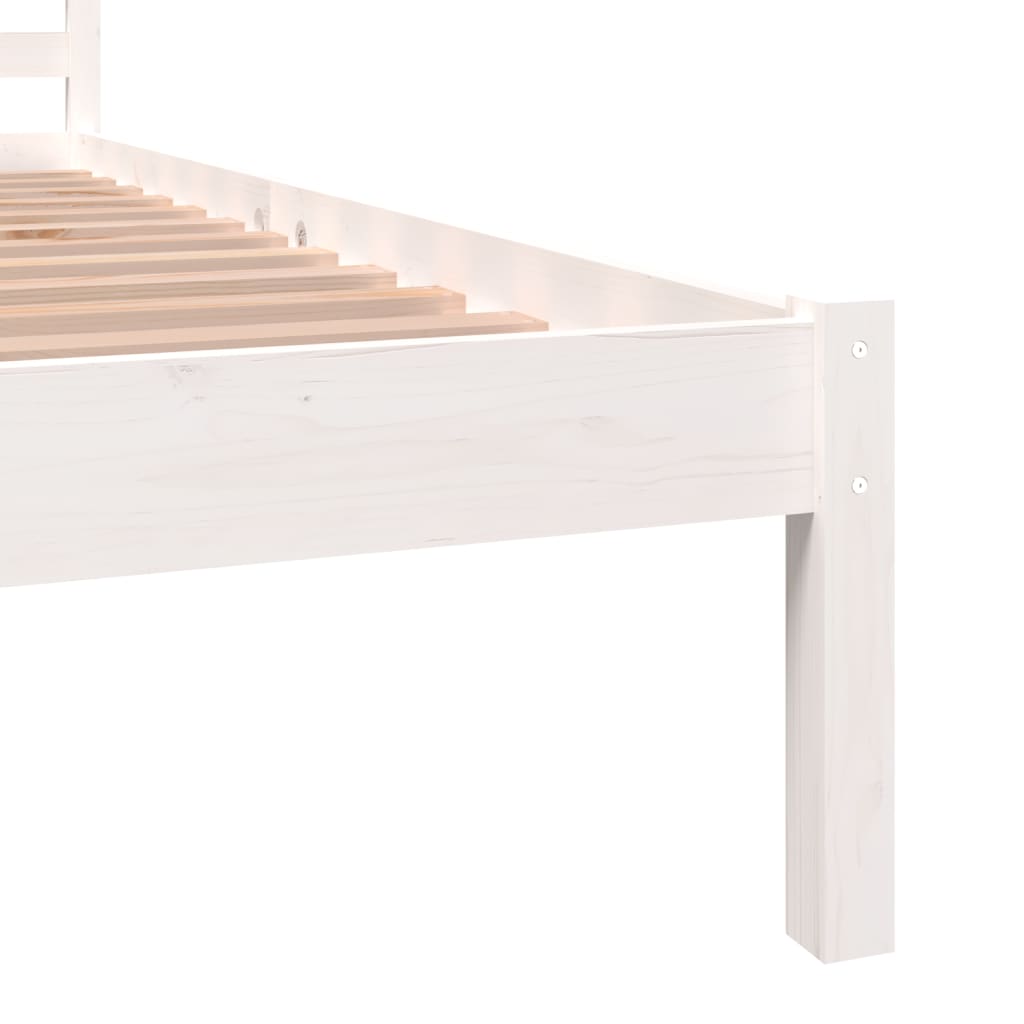 Bed Frame without Mattress 90x190cm White Single