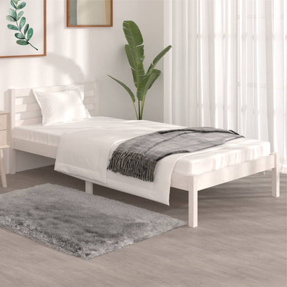 Bed Frame without Mattress 90x190cm White Single