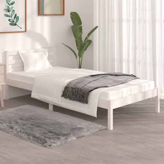 Bed Frame without Mattress 90x190cm White Single