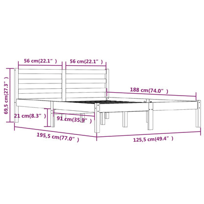 Bed Frame without Mattress 120x190cm Small Double