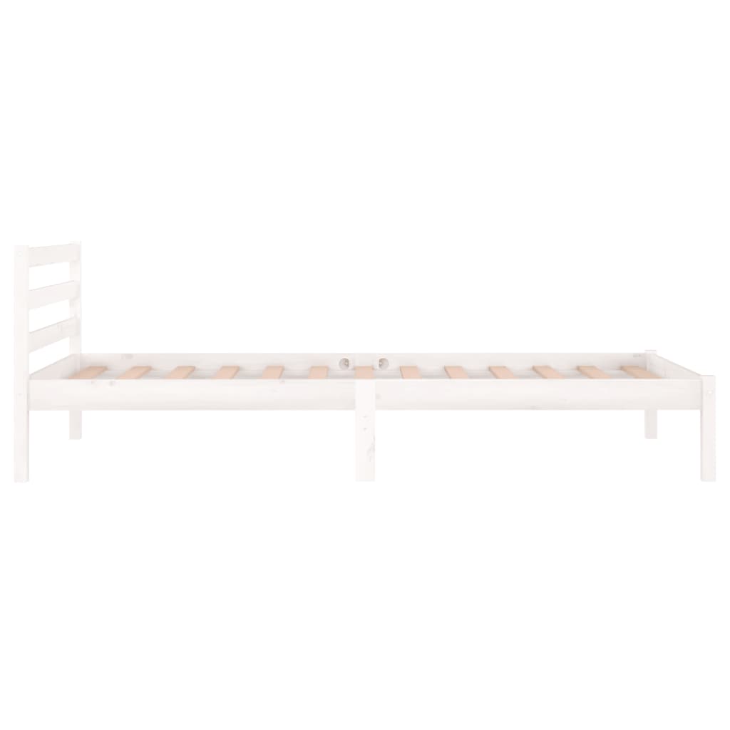 Bed Frame without Mattress Solid Wood Pine 90x200cm White