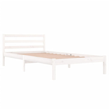 Bed Frame without Mattress Solid Wood Pine 100x200cm White