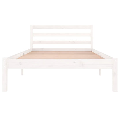 Bed Frame without Mattress Solid Wood Pine 100x200cm White