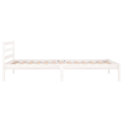 Bed Frame without Mattress Solid Wood Pine 100x200cm White