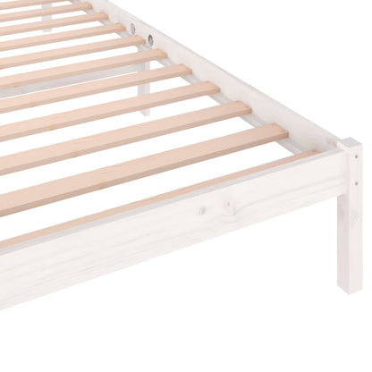 Bed Frame without Mattress Solid Wood Pine 100x200cm White