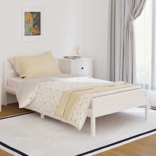 Bed Frame without Mattress Solid Wood Pine 100x200cm White