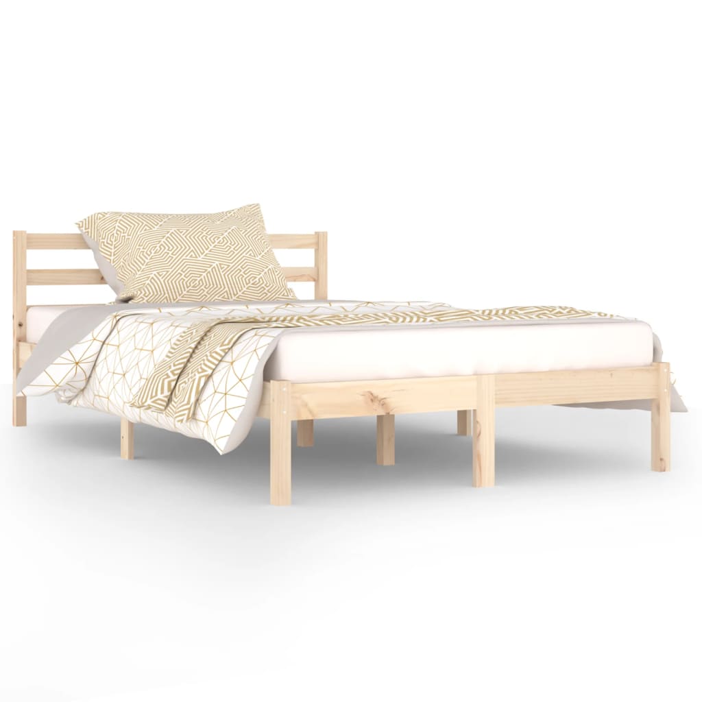 Bed Frame without Mattress Solid Wood Pine 120x200cm