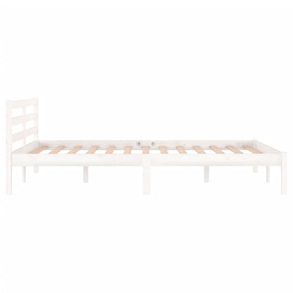 Bed Frame without Mattress Solid Wood Pine 120x200cm White
