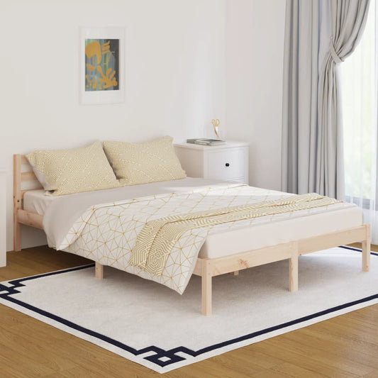 Bed Frame without Mattress Solid Wood Pine 140x200cm