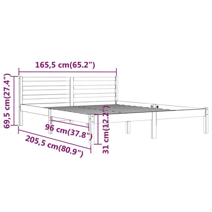Bed Frame without Mattress Solid Wood Pine 160x200cm