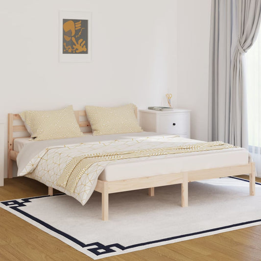 Bed Frame without Mattress Solid Wood Pine 160x200cm