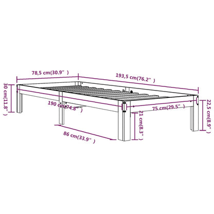 Bed Frame without Mattress 75x190cm Small Single