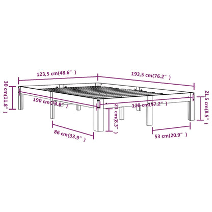 Bed Frame without Mattress 120x190cm Small Double