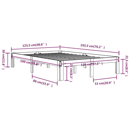 Bed Frame without Mattress White 120x190cm Small Double