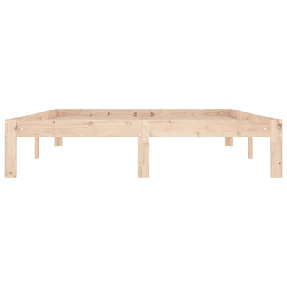 Bed Frame without Mattress Solid Wood Pine 140x190cm