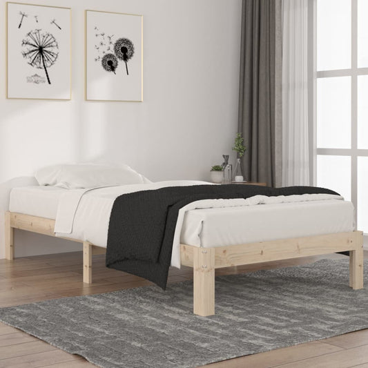 Bed Frame without Mattress Solid Wood Pine 100x200cm
