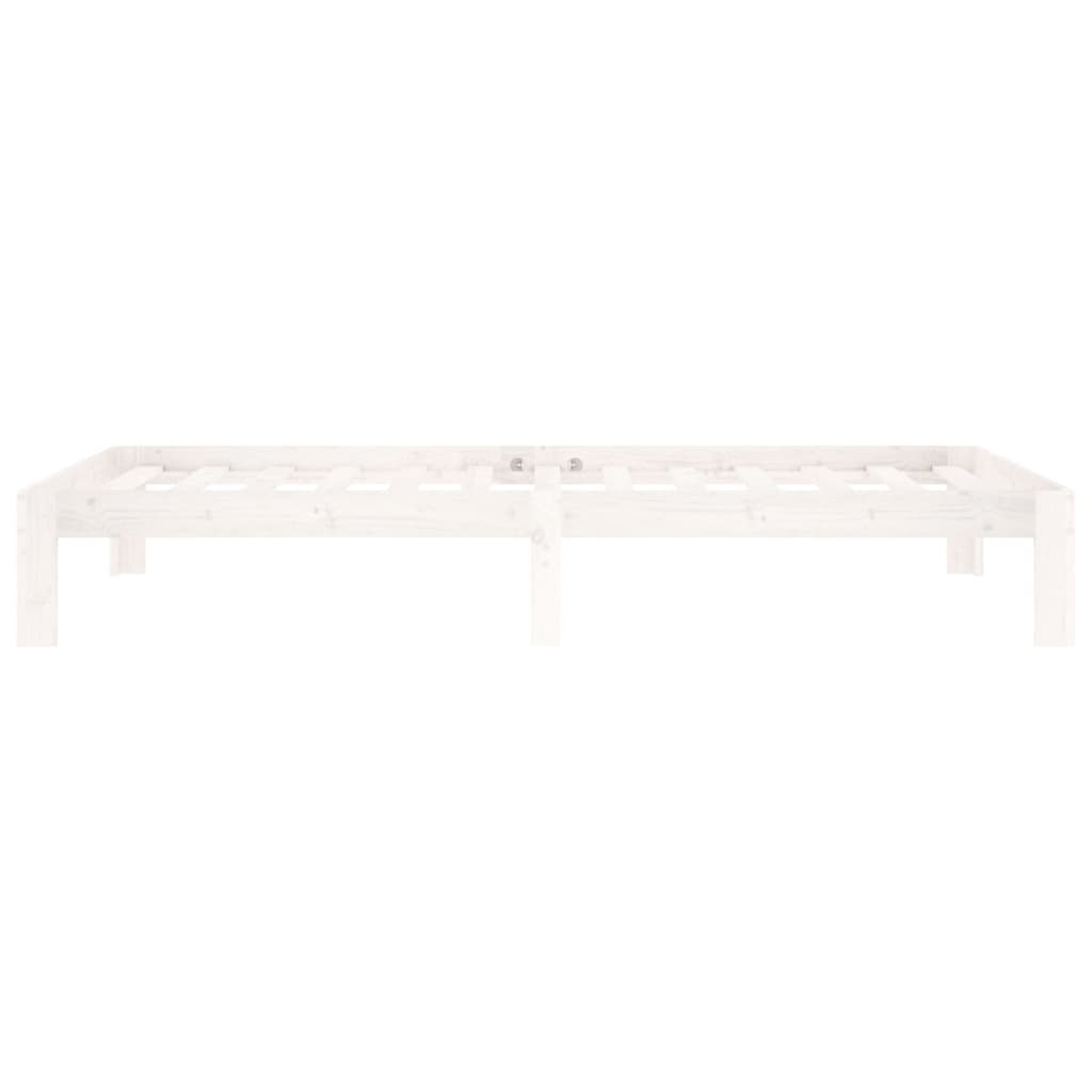 Bed Frame without Mattress White Solid Wood Pine 100x200cm