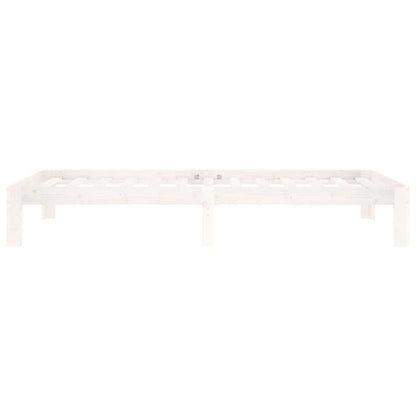 Bed Frame without Mattress White Solid Wood Pine 100x200cm